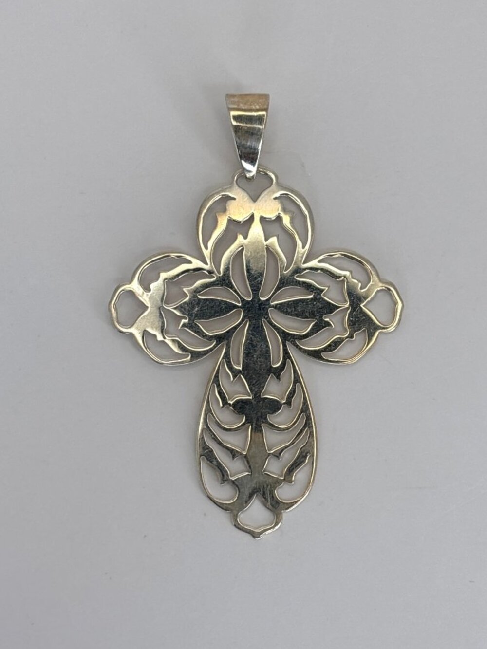 Large JCM 925 Sterling Silver Cut Out Design 2.75" Cross Pendant 4g Religious